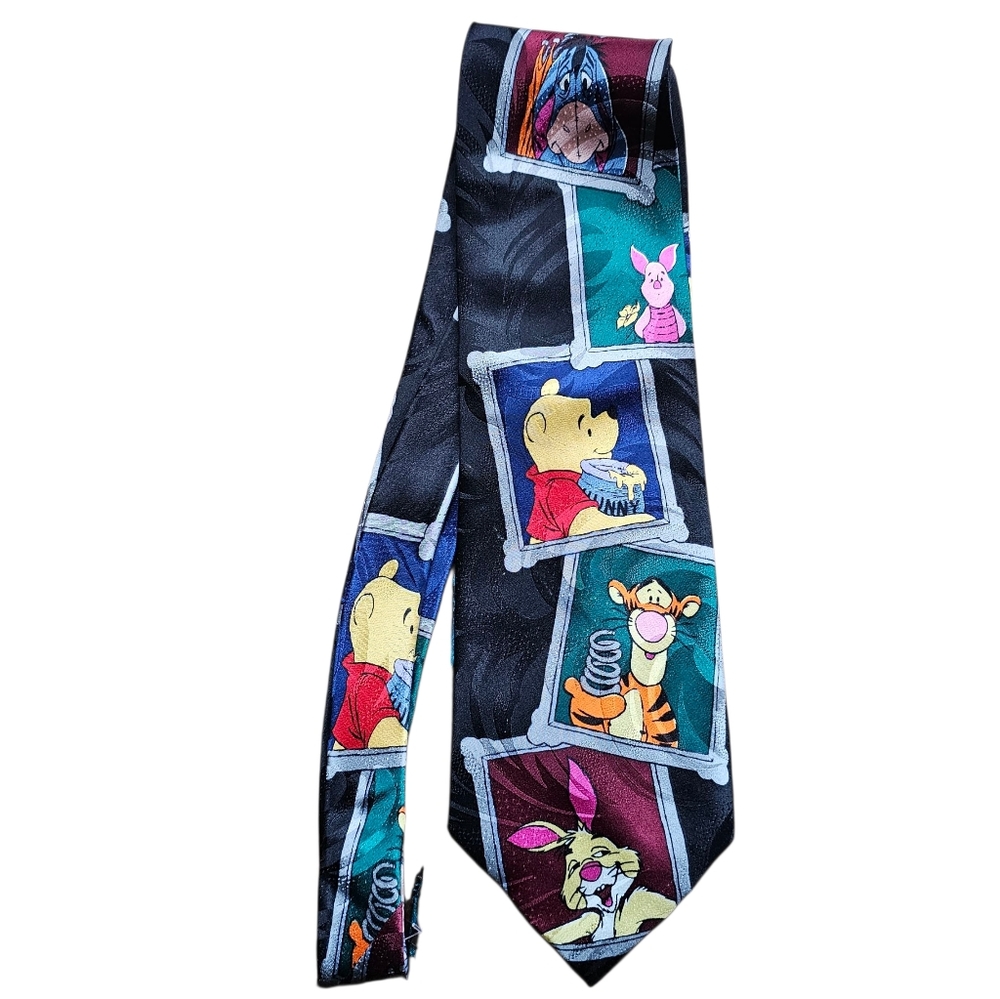 Disney Pooh Character Tie Winnie the Pooh Tigger Eeyore Silk Tie Necktie